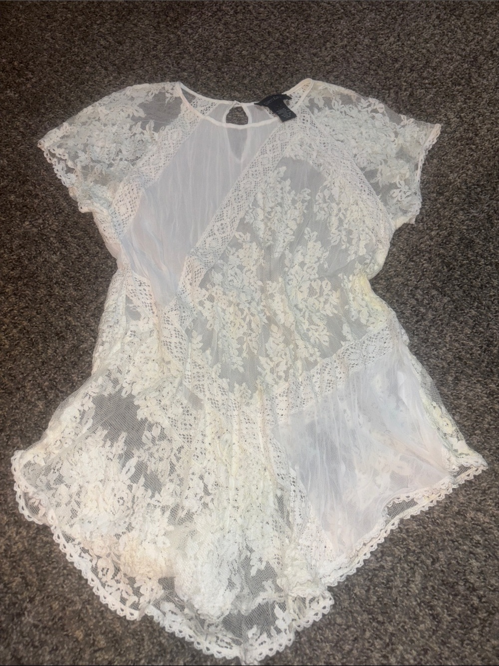 Karen Kane Ivory Lace Tunic Top